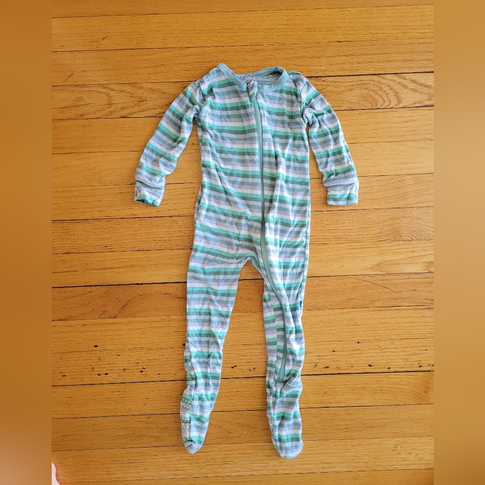 Kickee Pants Footed Pajamas - Stripe 12-18 months